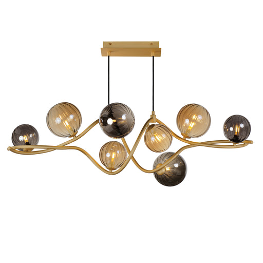 ET2 E24187-148GLD Planetary 8 Light LED Linear Pendant | Gold
