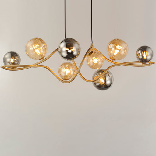 ET2 E24187-148GLD Planetary 8 Light LED Linear Pendant | Gold