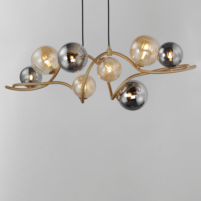 ET2 E24187-148GLD Planetary 8 Light LED Linear Pendant | Gold