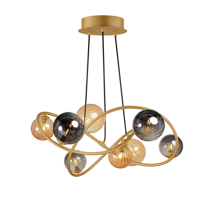 ET2 E24188-148GLD Planetary 8 Light LED Chandelier | Gold