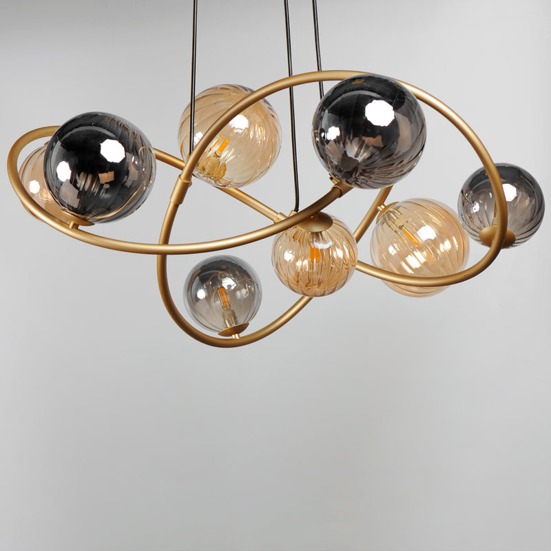 ET2 E24188-148GLD Planetary 8 Light LED Chandelier | Gold