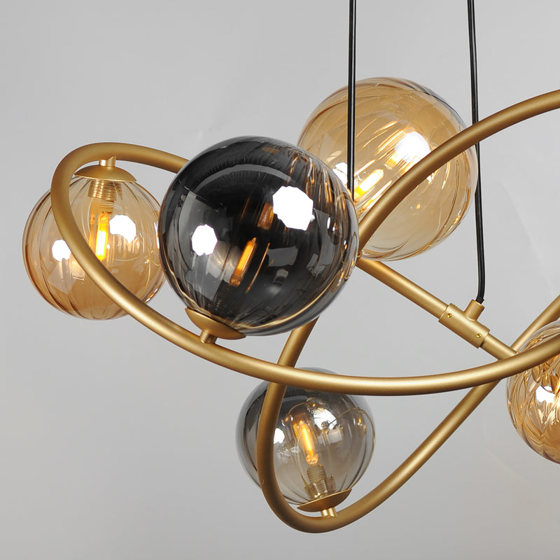 ET2 E24188-148GLD Planetary 8 Light LED Chandelier | Gold