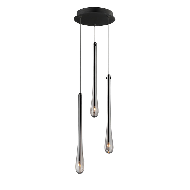 ET2 E24213-138BK Stillo 3 Light LED Pendant | Black