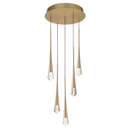 ET2 E24225-122GLD Pierce 5 Light LED Pendant | Gold