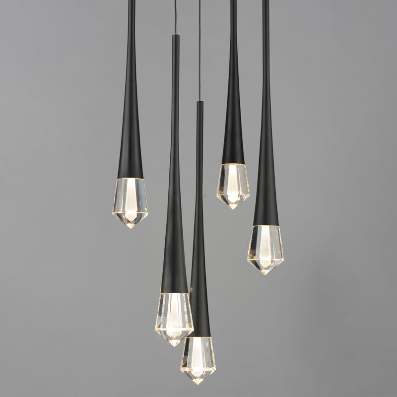 ET2 E24225-122BK Pierce 5 Light LED Pendant | Black