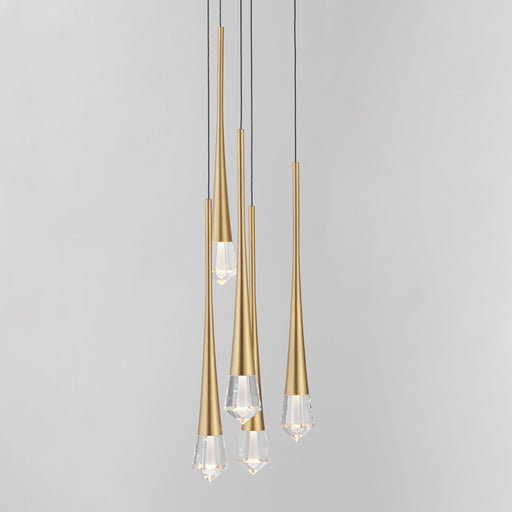 ET2 E24225-122GLD Pierce 5 Light LED Pendant | Gold