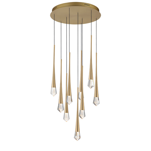 ET2 E24227-122GLD Pierce 9 Light LED Pendant | Gold