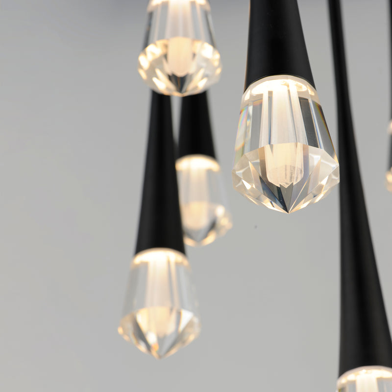 ET2 E24227-122BK Pierce 9 Light LED Pendant | Black