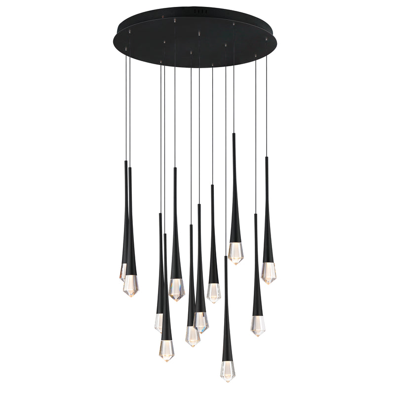 ET2 E24229-122BK Pierce 12 Light LED Pendant | Black