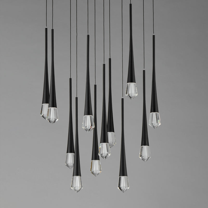 ET2 E24229-122BK Pierce 12 Light LED Pendant | Black