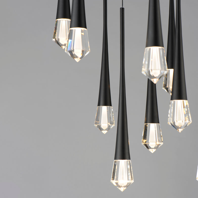 ET2 E24229-122BK Pierce 12 Light LED Pendant | Black