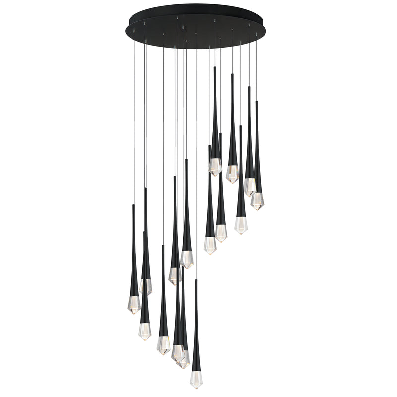 ET2 E24230-122BK Pierce 16 Light LED Chandelier | Black