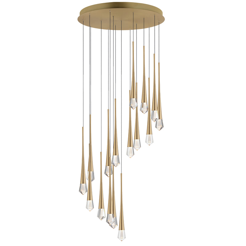 ET2 E24230-122GLD Pierce 16 Light LED Chandelier | Gold