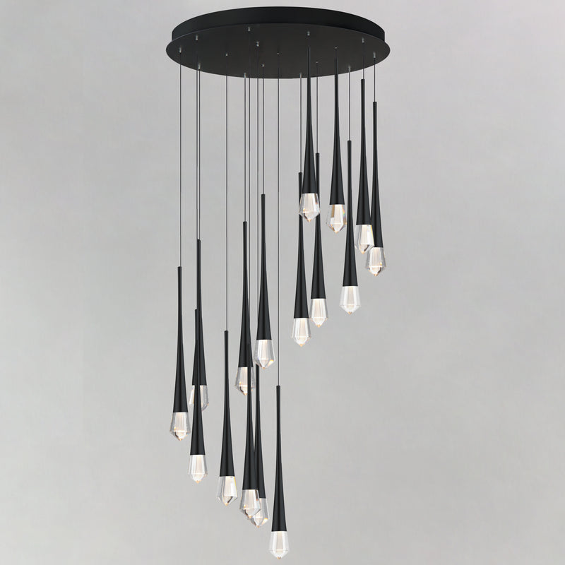 ET2 E24230-122BK Pierce 16 Light LED Chandelier | Black
