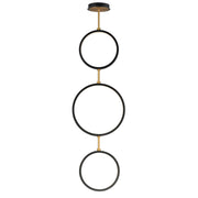 ET2 E24321-BKGLD Hoopla 3 Light LED Pendant | Black / Gold