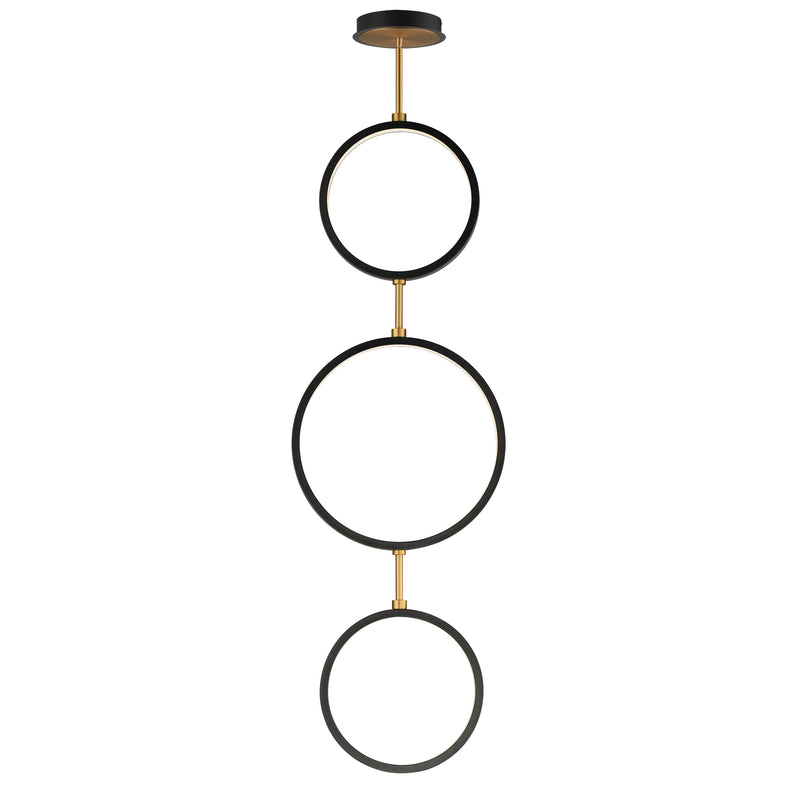 ET2 E24321-BKGLD Hoopla 3 Light LED Pendant | Black / Gold