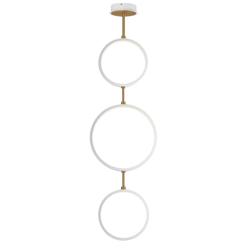 ET2 E24321-WTGLD Hoopla 3 Light LED Pendant | White/Gold