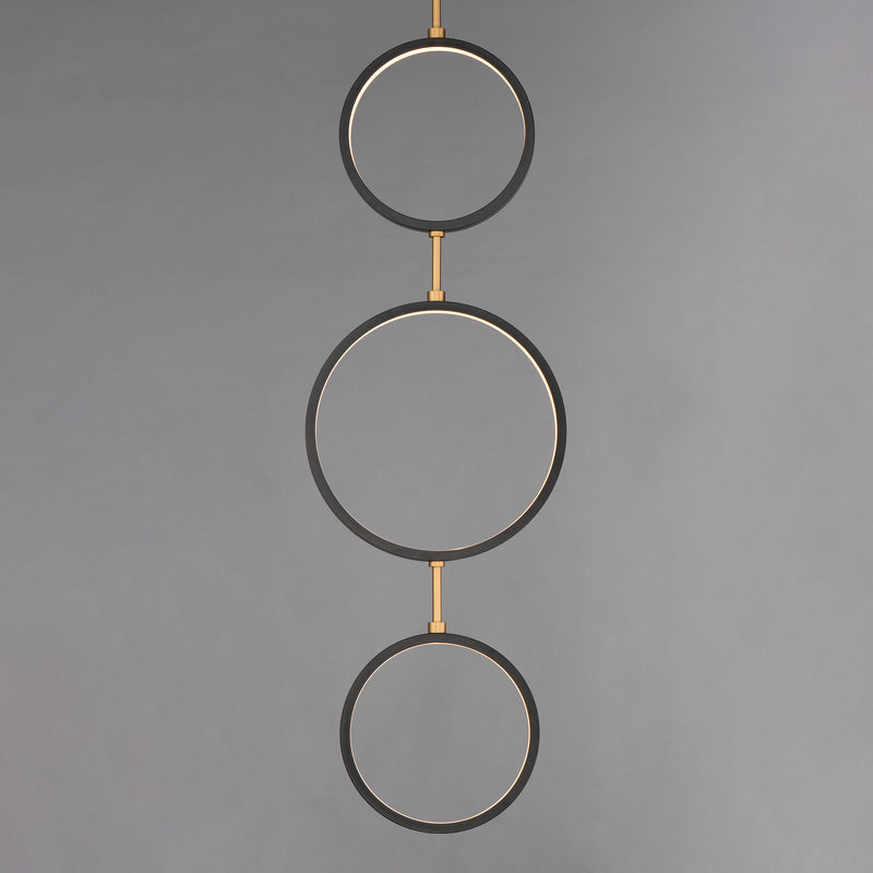 ET2 E24321-BKGLD Hoopla 3 Light LED Pendant | Black / Gold