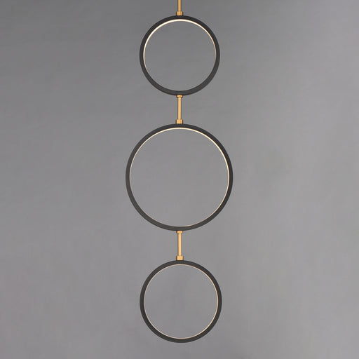 ET2 E24321-BKGLD Hoopla 3 Light LED Pendant | Black / Gold