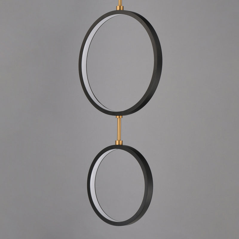 ET2 E24321-BKGLD Hoopla 3 Light LED Pendant | Black / Gold