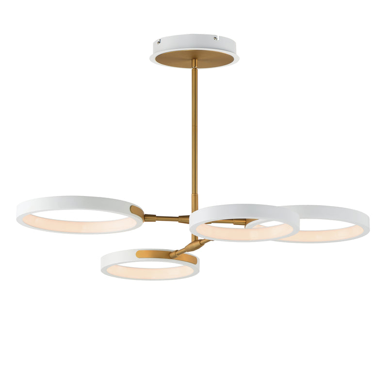 ET2 E24322-WTGLD Hoopla 4 Light LED Pendant | White/Gold