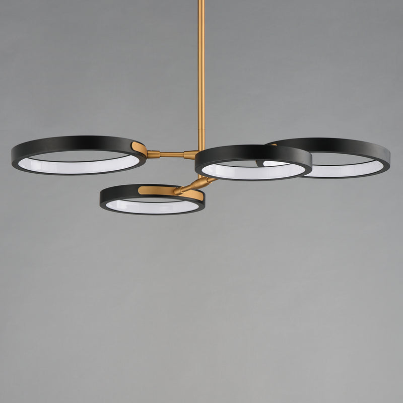 ET2 E24322-BKGLD Hoopla 4 Light LED Pendant | Black / Gold