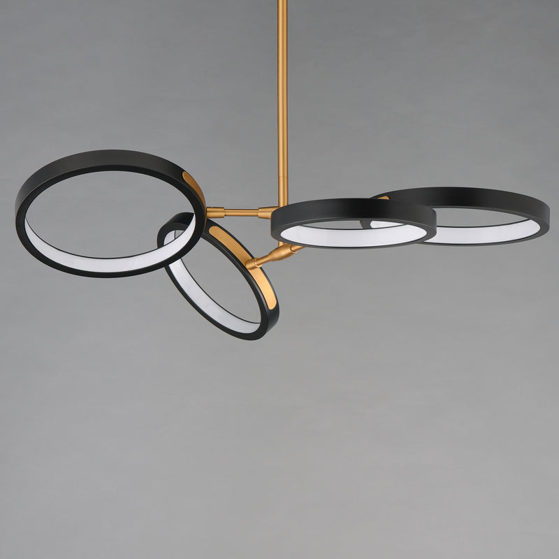 ET2 E24322-BKGLD Hoopla 4 Light LED Pendant | Black / Gold