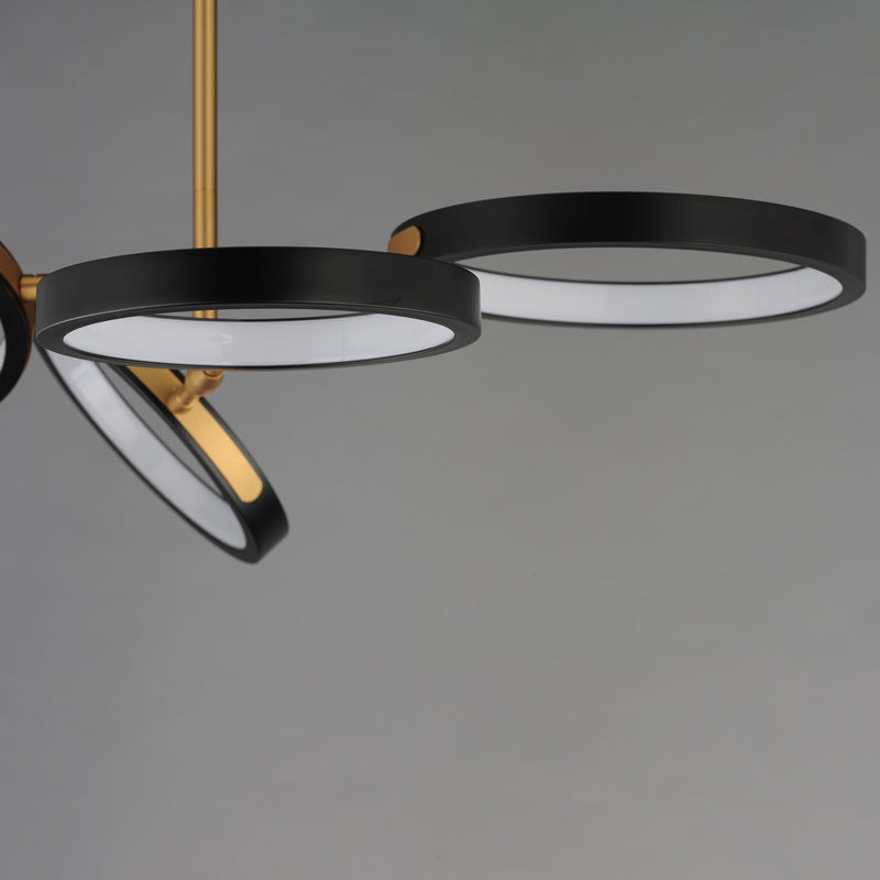 ET2 E24322-BKGLD Hoopla 4 Light LED Pendant | Black / Gold