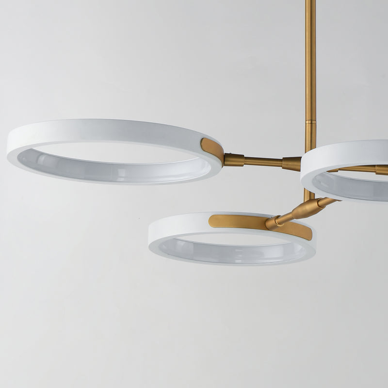 ET2 E24322-WTGLD Hoopla 4 Light LED Pendant | White/Gold