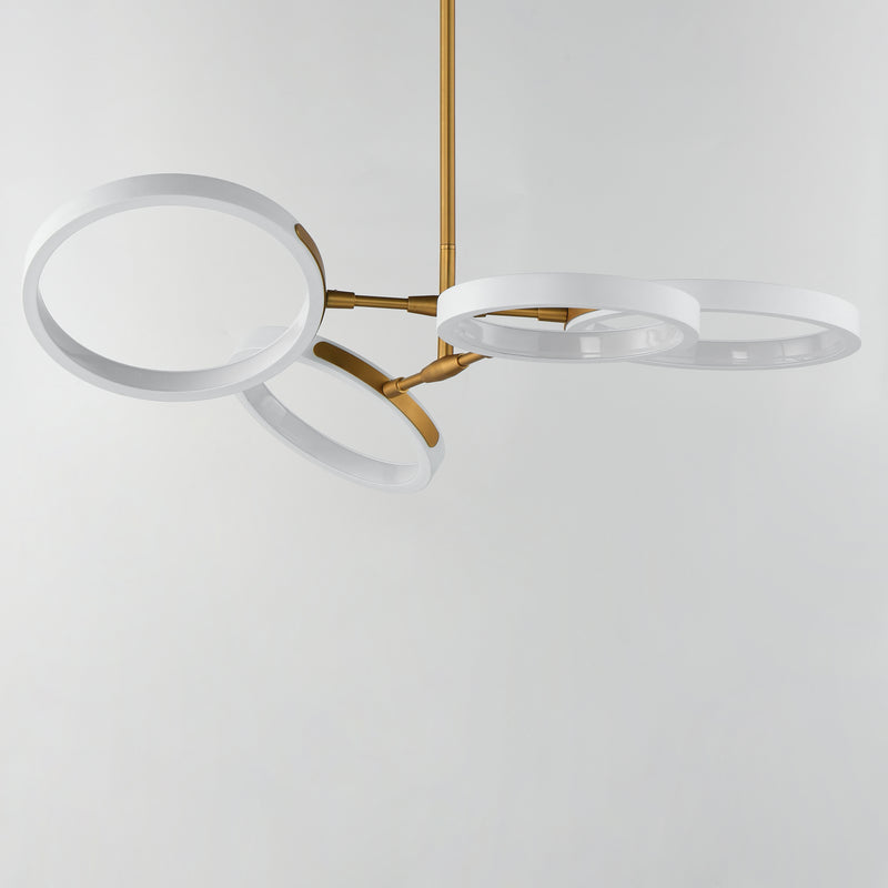 ET2 E24322-WTGLD Hoopla 4 Light LED Pendant | White/Gold