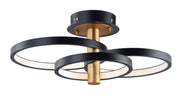 ET2 E24323-BKGLD Hoopla 3 Light LED Semi Flush Mount | Black / Gold