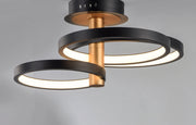 ET2 E24323-BKGLD Hoopla 3 Light LED Semi Flush Mount | Black / Gold