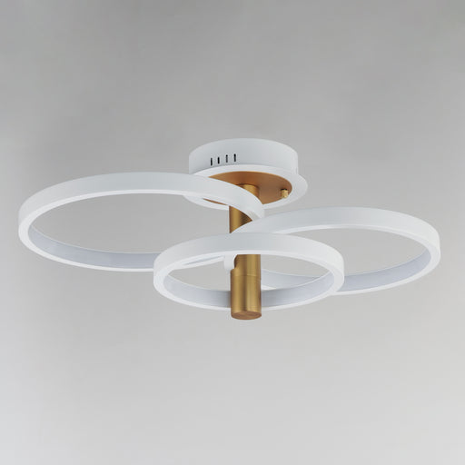ET2 E24323-WTGLD Hoopla 3 Light LED Semi Flush Mount | White/Gold