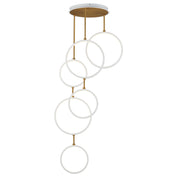 ET2 E24325-WTGLD Hoopla 6 Light LED Pendant | White/Gold