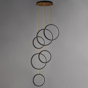 ET2 E24325-BKGLD Hoopla 6 Light LED Pendant | Black / Gold