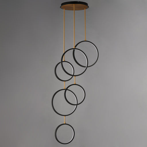 ET2 E24325-BKGLD Hoopla 6 Light LED Pendant | Black / Gold