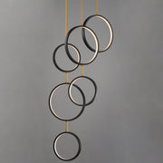 ET2 E24325-BKGLD Hoopla 6 Light LED Pendant | Black / Gold