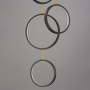 ET2 E24325-BKGLD Hoopla 6 Light LED Pendant | Black / Gold