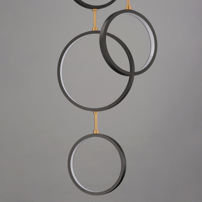 ET2 E24325-BKGLD Hoopla 6 Light LED Pendant | Black / Gold