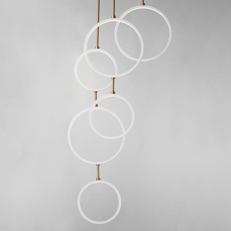ET2 E24325-WTGLD Hoopla 6 Light LED Pendant | White/Gold