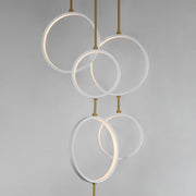ET2 E24325-WTGLD Hoopla 6 Light LED Pendant | White/Gold
