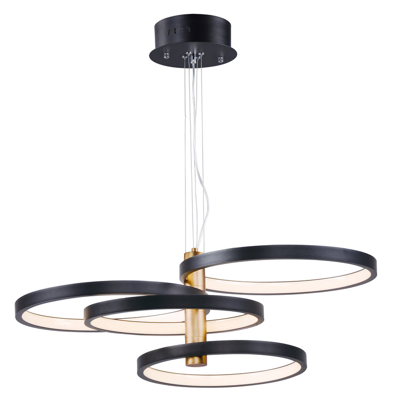 ET2 E24326-BKGLD Hoopla 4 Light LED Pendant | Black / Gold