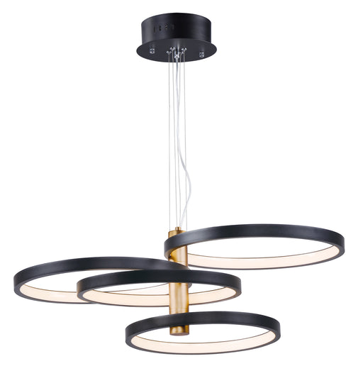 ET2 E24326-BKGLD Hoopla 4 Light LED Pendant | Black / Gold