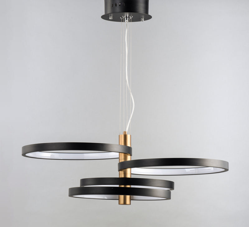 ET2 E24326-BKGLD Hoopla 4 Light LED Pendant | Black / Gold
