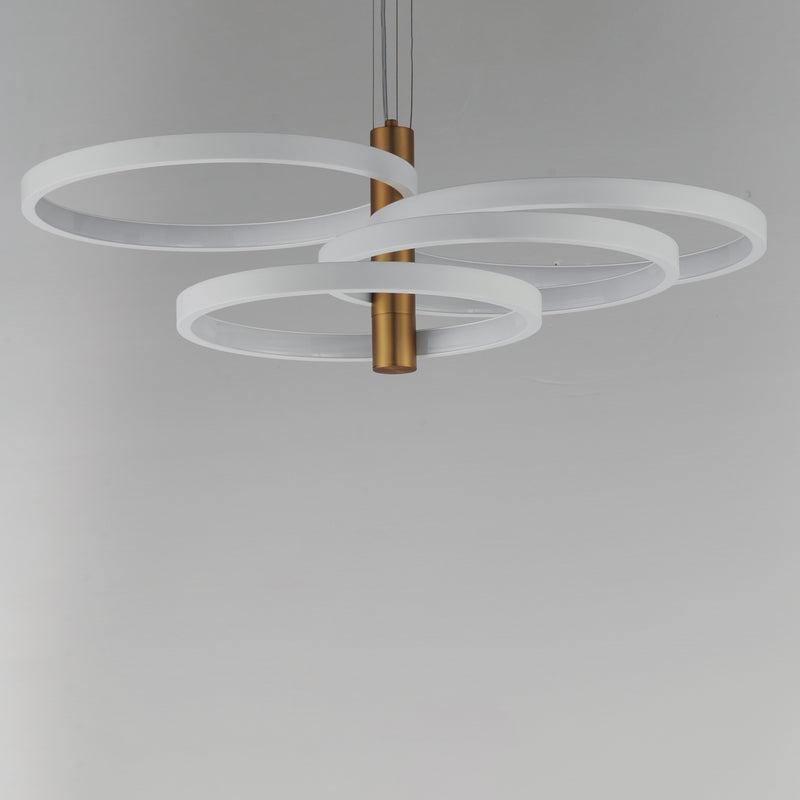 ET2 E24326-WTGLD Hoopla 4 Light LED Pendant | White/Gold