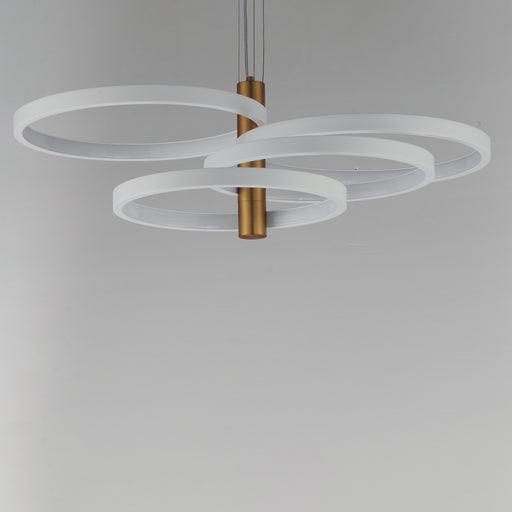 ET2 E24326-WTGLD Hoopla 4 Light LED Pendant | White/Gold