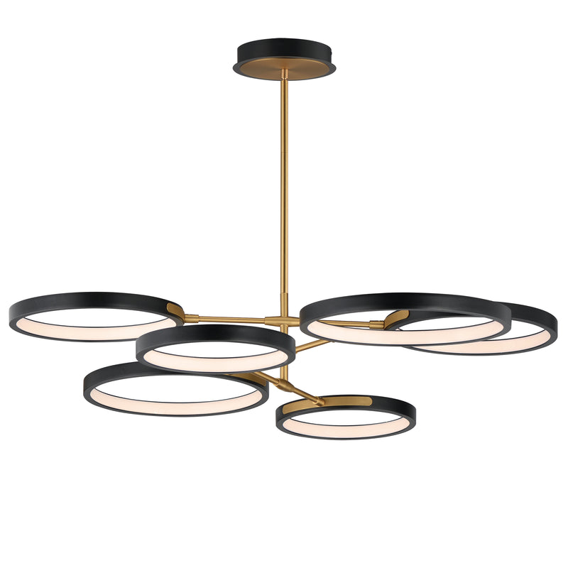 ET2 E24328-BKGLD Hoopla 6 Light LED Pendant | Black / Gold