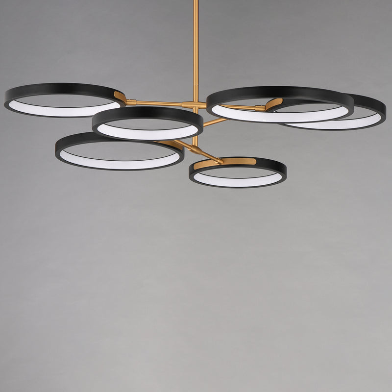 ET2 E24328-BKGLD Hoopla 6 Light LED Pendant | Black / Gold