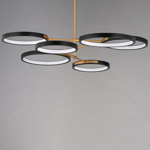 ET2 E24328-BKGLD Hoopla 6 Light LED Pendant | Black / Gold