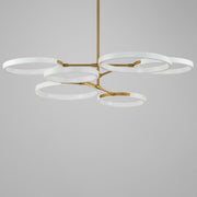 ET2 E24328-WTGLD Hoopla 6 Light LED Pendant | White/Gold
